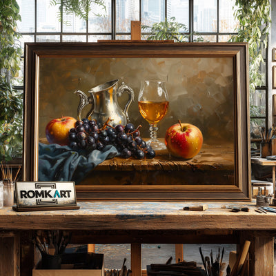 Fruit Wine Still Life Oil Painting - image 2