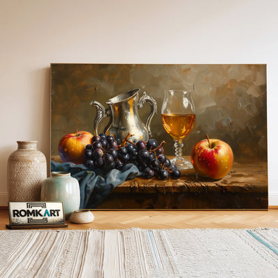 Fruit Wine Still Life Oil Painting - image 3