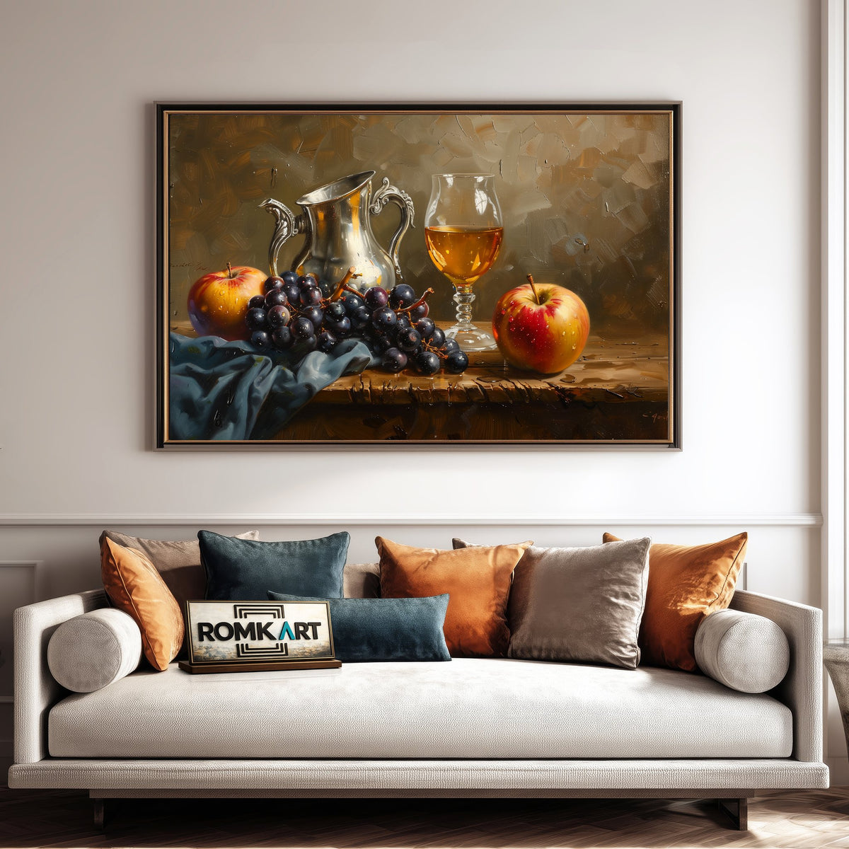 Fruit Wine Still Life Oil Painting - image 4
