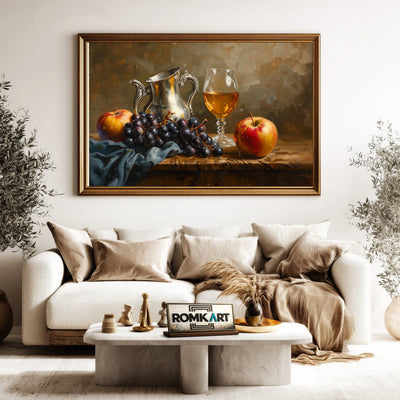 Fruit Wine Still Life Oil Painting - image 5