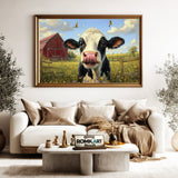 Funny Holstein Cow Farm Animal Oil Painting - image 5