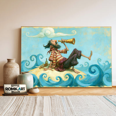 Funny Pirate Captain Oil Painting - image 3