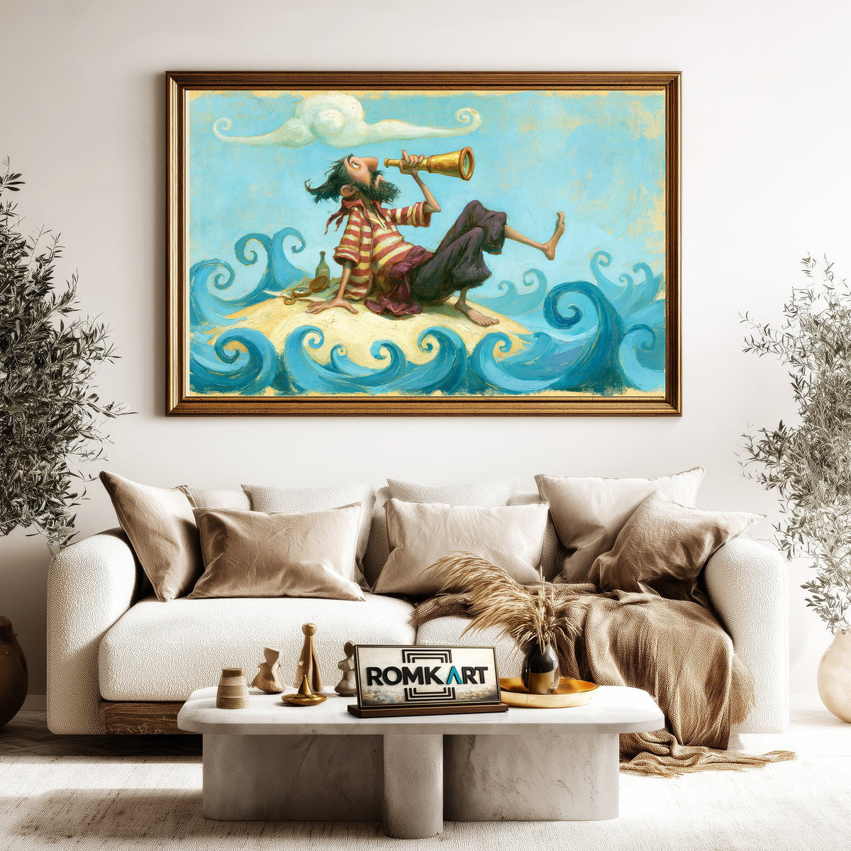 Funny Pirate Captain Oil Painting - image 5