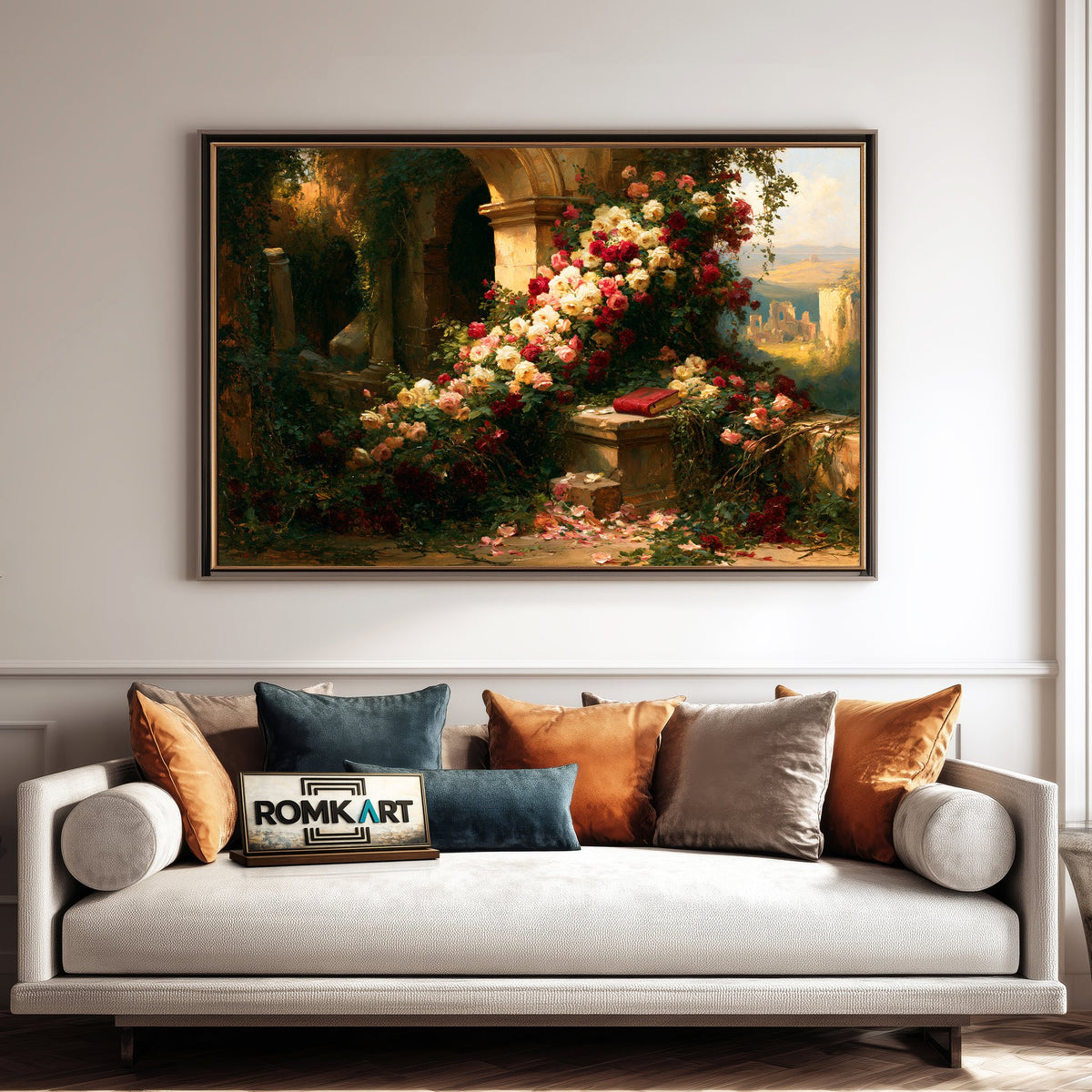 Garden Among Ancient Ruins Oil Painting - image 4