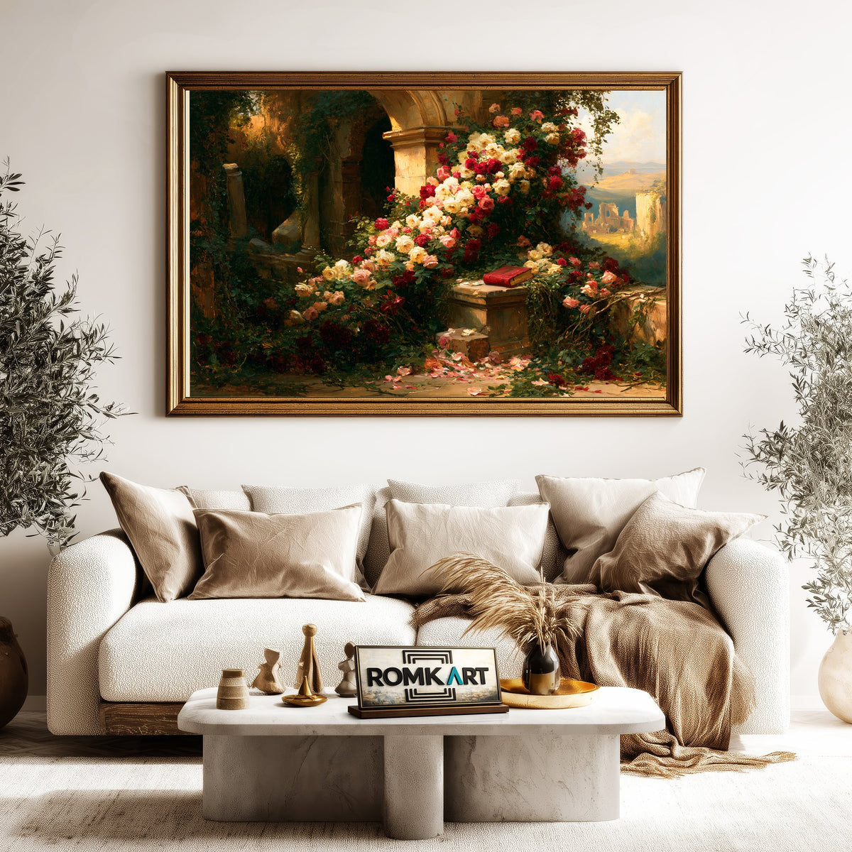 Garden Among Ancient Ruins Oil Painting - image 5