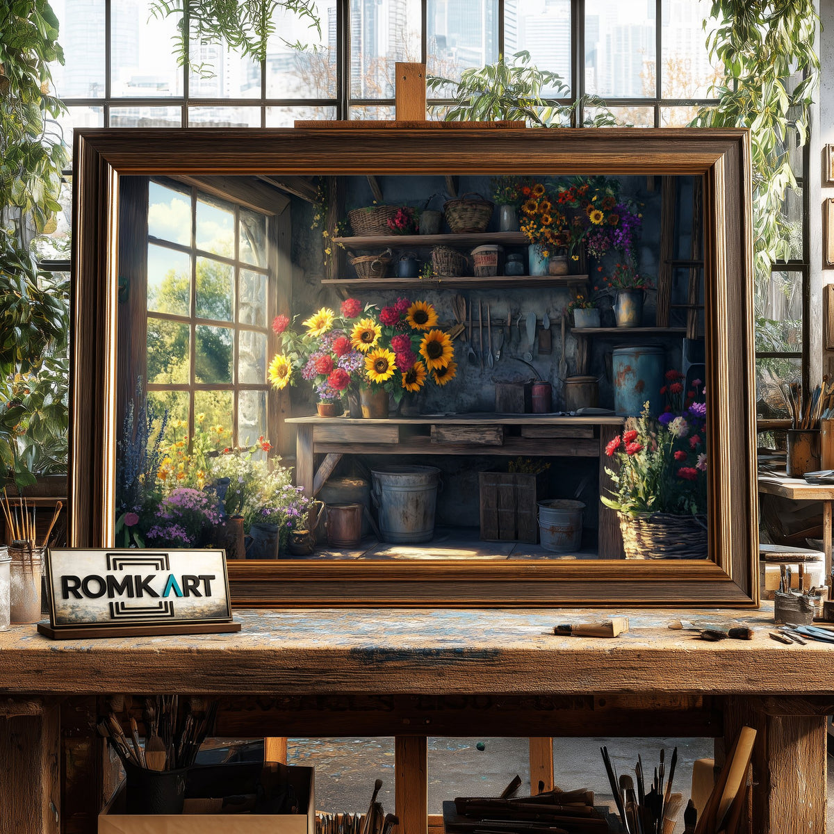 Garden Shed Interior Botanical Oil Painting - image 2