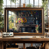 Garden Shed Interior Botanical Oil Painting - image 2
