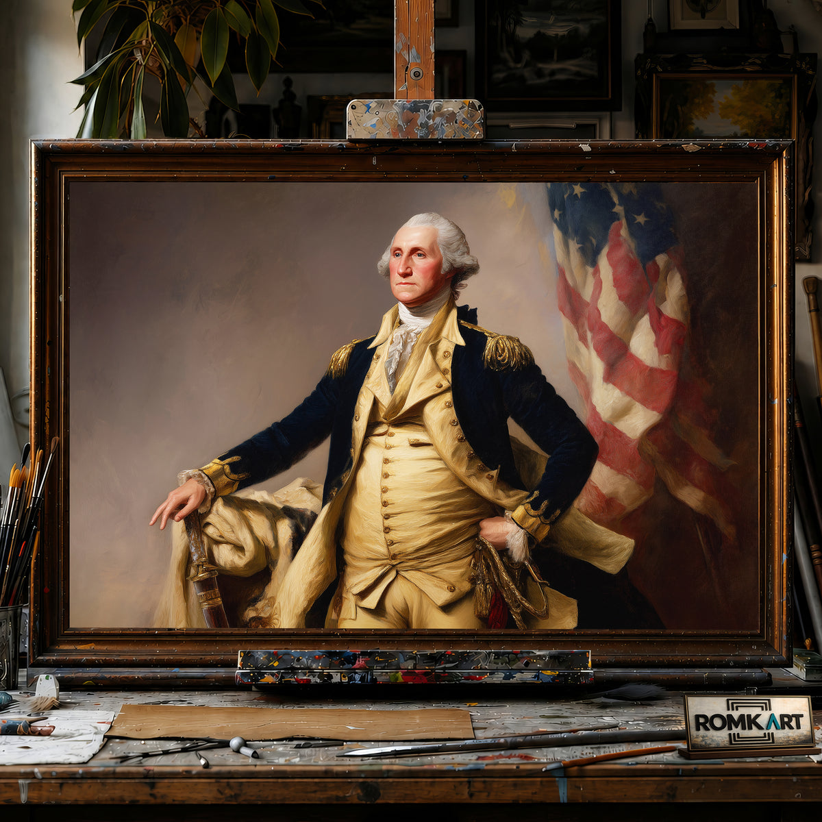 General George Washington hand-painted oil painting on canvas