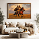 Genghis Khan on Mongolian Warhorse Historical Oil Painting - image 5