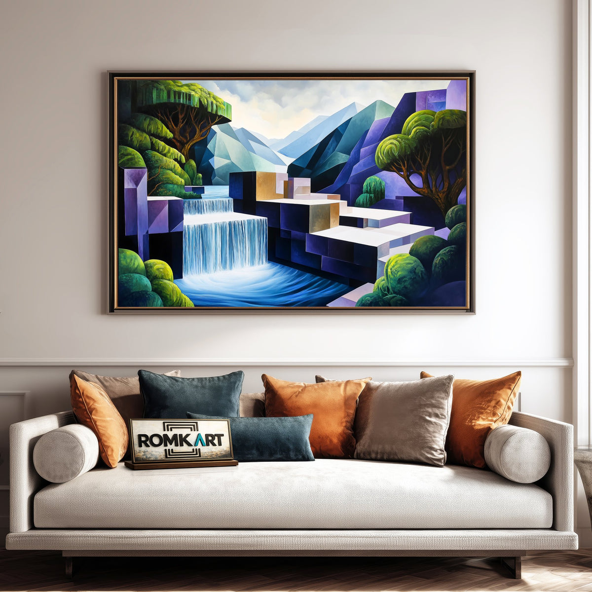 Geometric Landscape Architecture Architectural Oil Painting - image 4