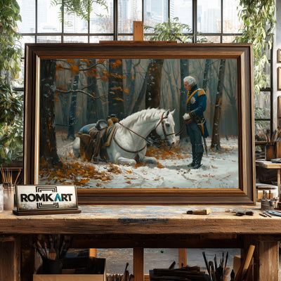 George Washington and His Horse Presidential Portrait Oil Painting - image 2