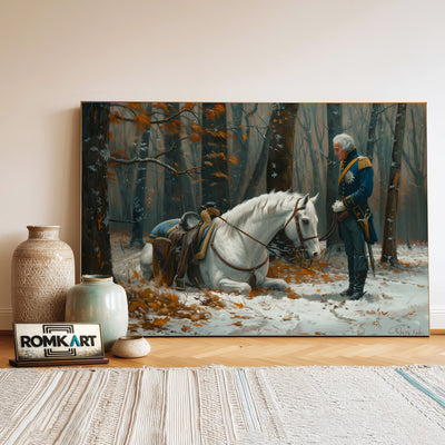 George Washington and His Horse Presidential Portrait Oil Painting - image 3
