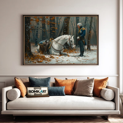 George Washington and His Horse Presidential Portrait Oil Painting - image 4