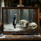 George Washington and Horse - Hand-Painted Oil Painting - View 1