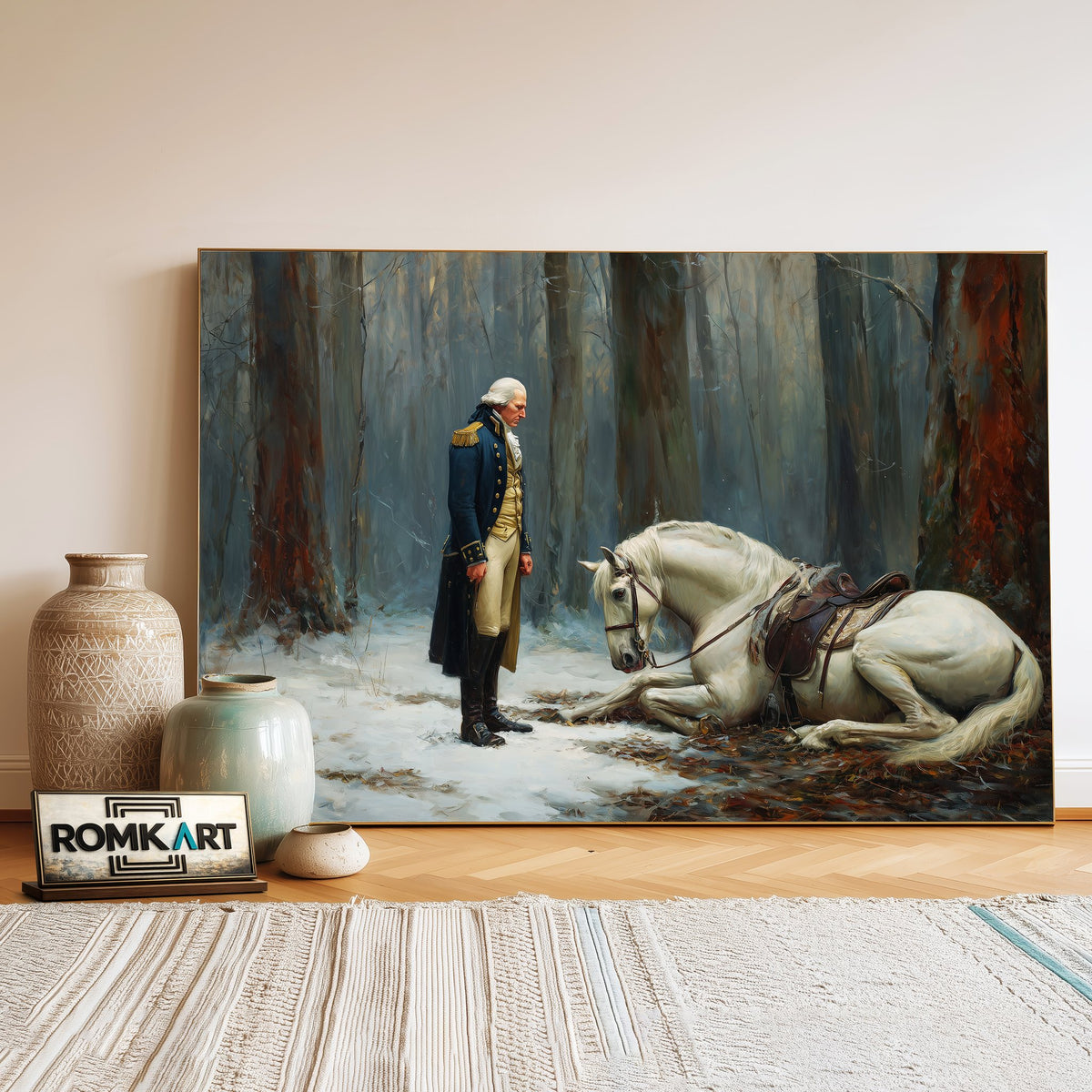 George Washington And Horse Oil Painting - image 3
