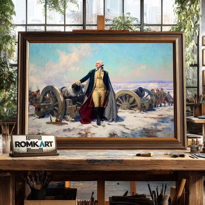 George Washington Before a Battlefield Oil Painting - image 2