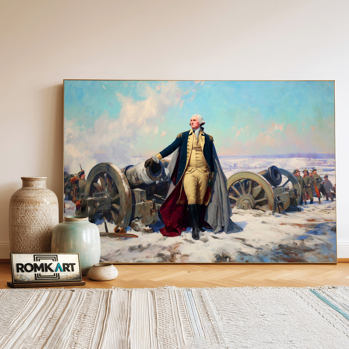 George Washington Before a Battlefield Oil Painting - image 3
