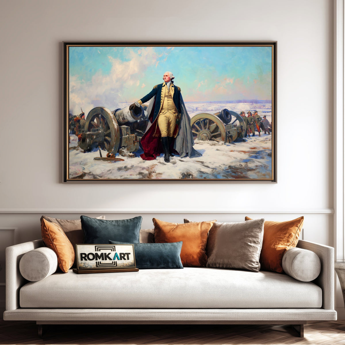 George Washington Before a Battlefield Oil Painting - image 4