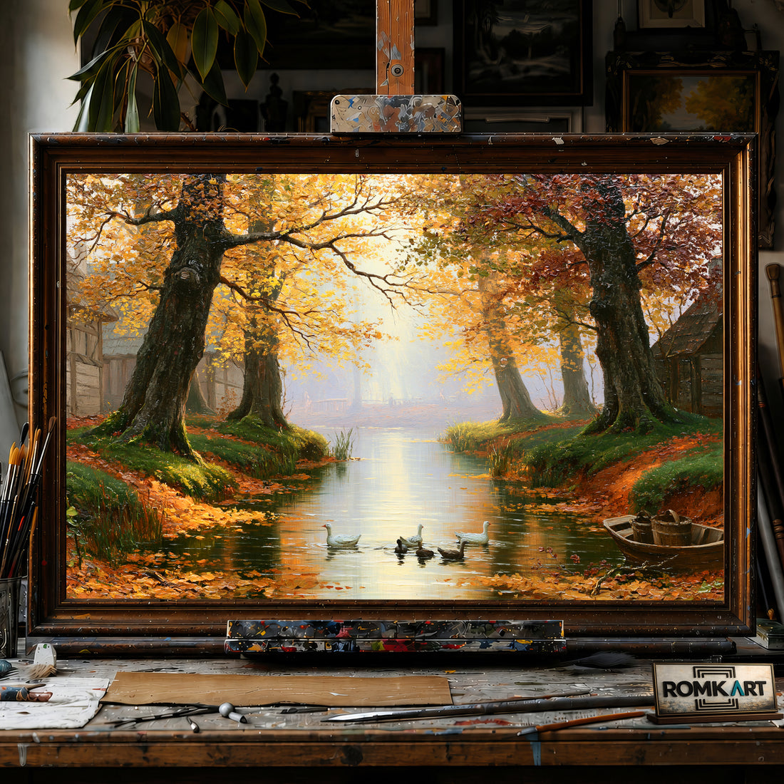 German Countryside Woodland hand-painted oil painting on canvas