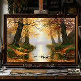 German Countryside Woodland hand-painted oil painting on canvas