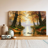 German Countryside Woodland Forest Landscape Oil Painting - image 3
