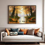 German Countryside Woodland Forest Landscape Oil Painting - image 4