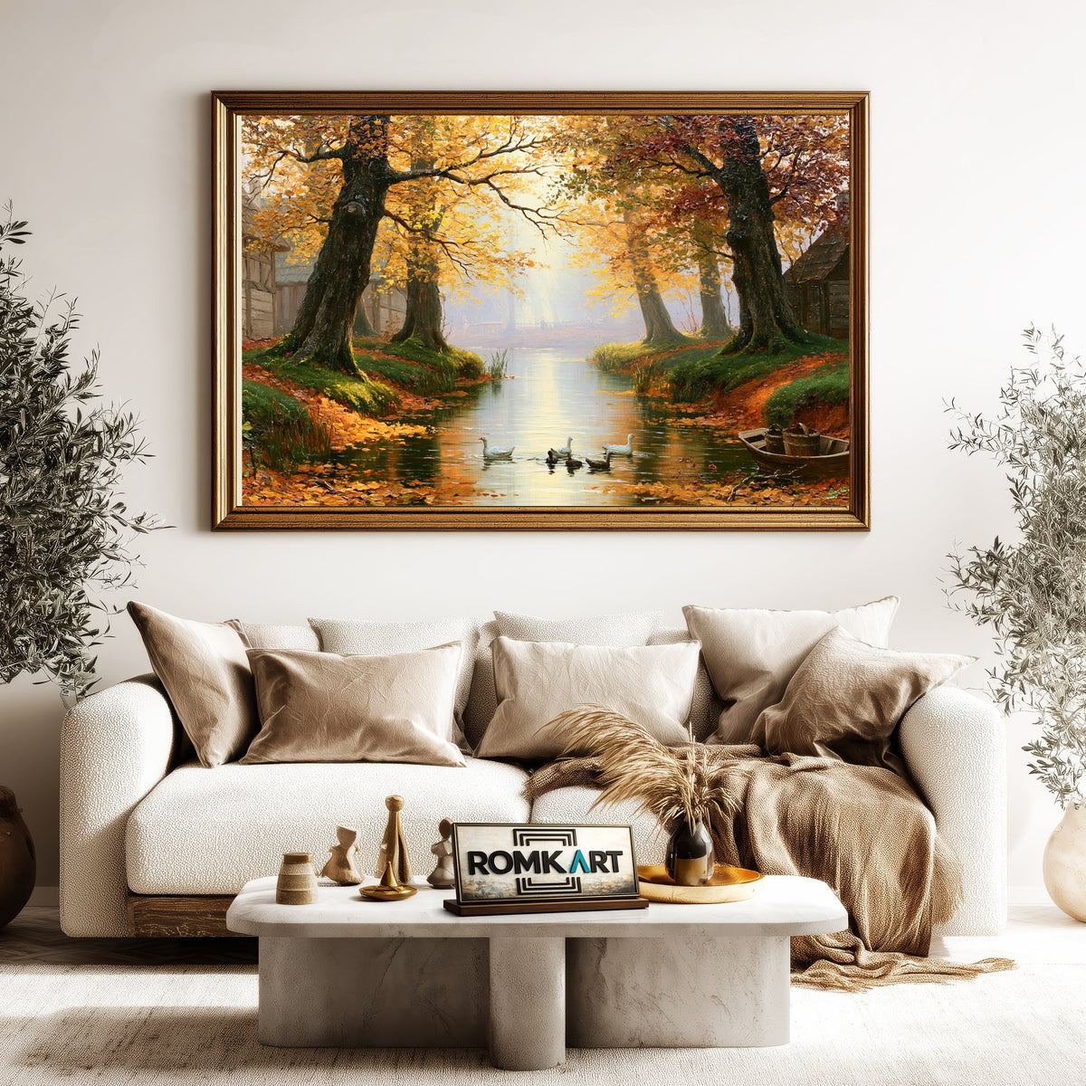 German Countryside Woodland Forest Landscape Oil Painting - image 5