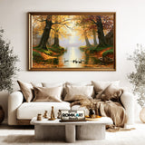 German Countryside Woodland Forest Landscape Oil Painting - image 5