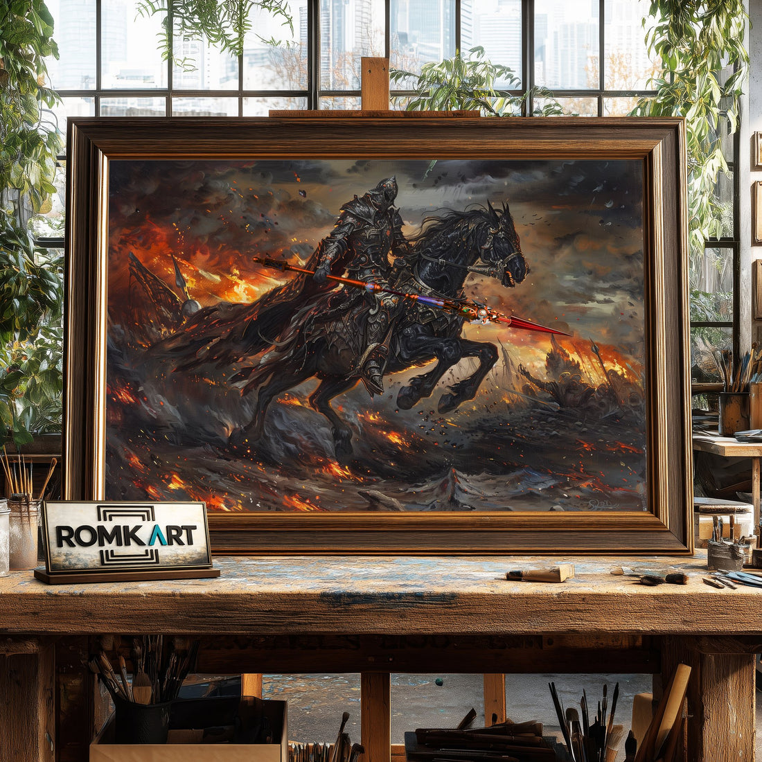 Ghost Riding Horse from Hell hand-painted oil painting on canvas