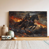 Ghost Riding Horse from Hell Equestrian Oil Painting - image 3