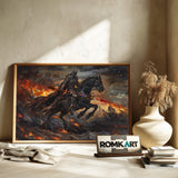 Ghost Riding Horse from Hell Equestrian Oil Painting - image 6