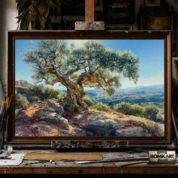 Giant Olive Tree hand-painted oil painting on canvas