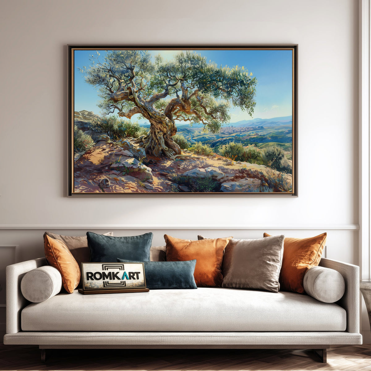Giant Olive Tree Forest Landscape Oil Painting - image 4