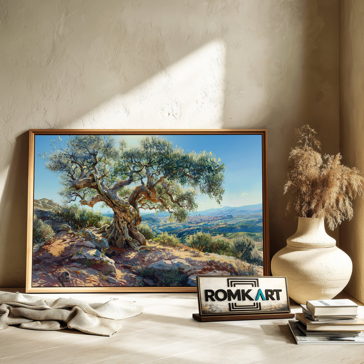 Giant Olive Tree Forest Landscape Oil Painting - image 6