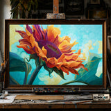 Giant Sunflower hand-painted oil painting on canvas