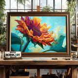 Giant Sunflower Floral Oil Painting - image 2