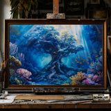 Giant Tree Underwater Ocean Seascape Oil Painting