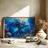 Giant Tree Underwater Ocean Seascape Oil Painting - image 6