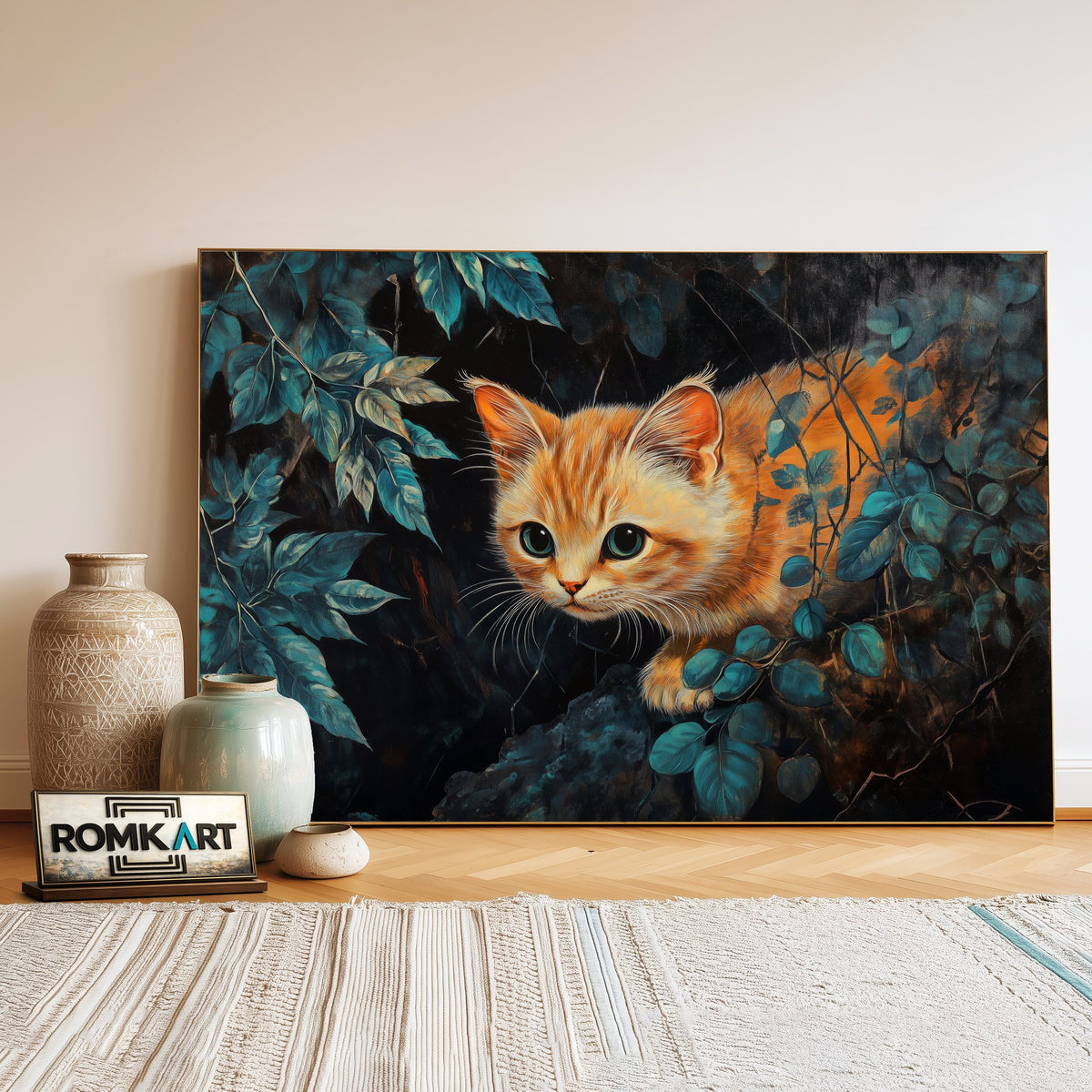 Ginger Cat in Jungle Oil Painting - image 3
