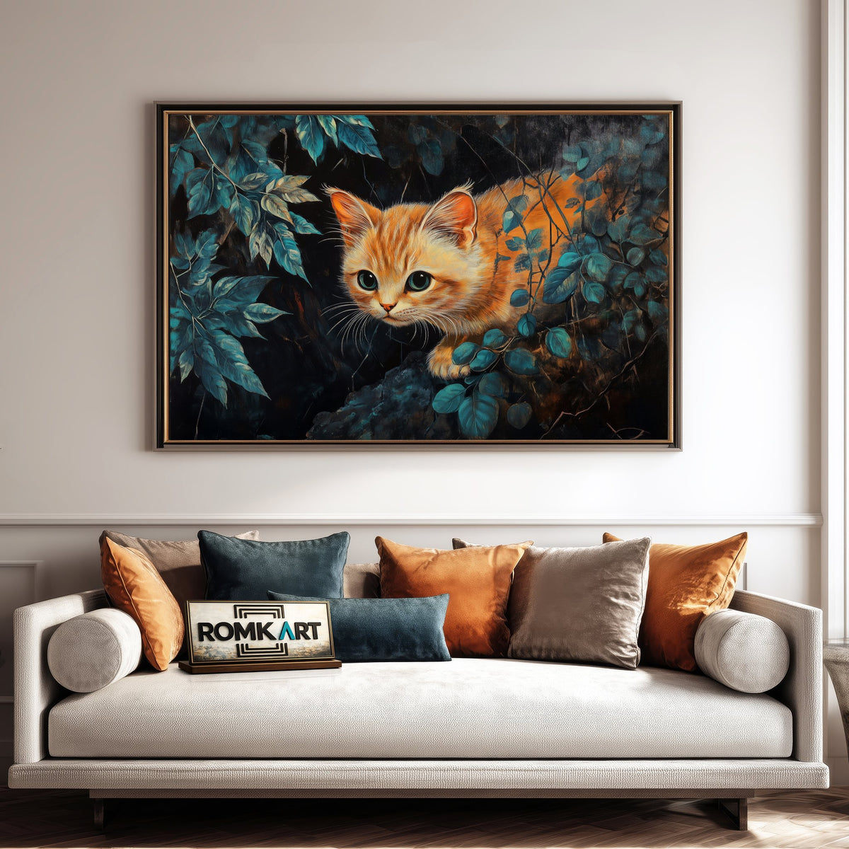 Ginger Cat in Jungle Oil Painting - image 4