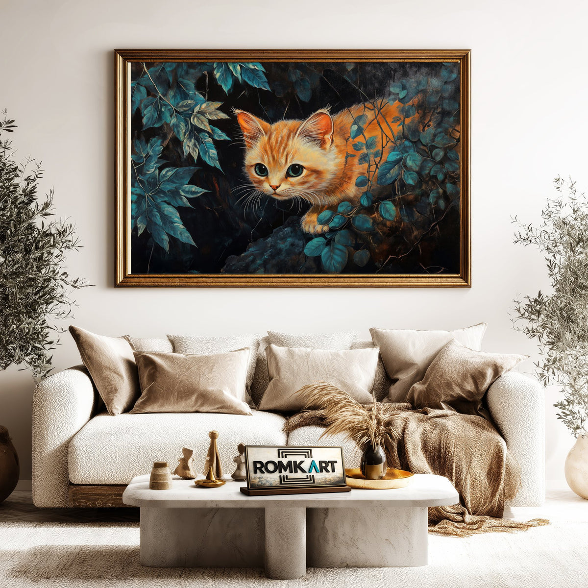 Ginger Cat in Jungle Oil Painting - image 5
