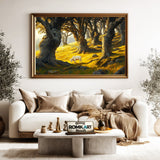 Golden Forest Sunrise Forest Landscape Oil Painting - image 5