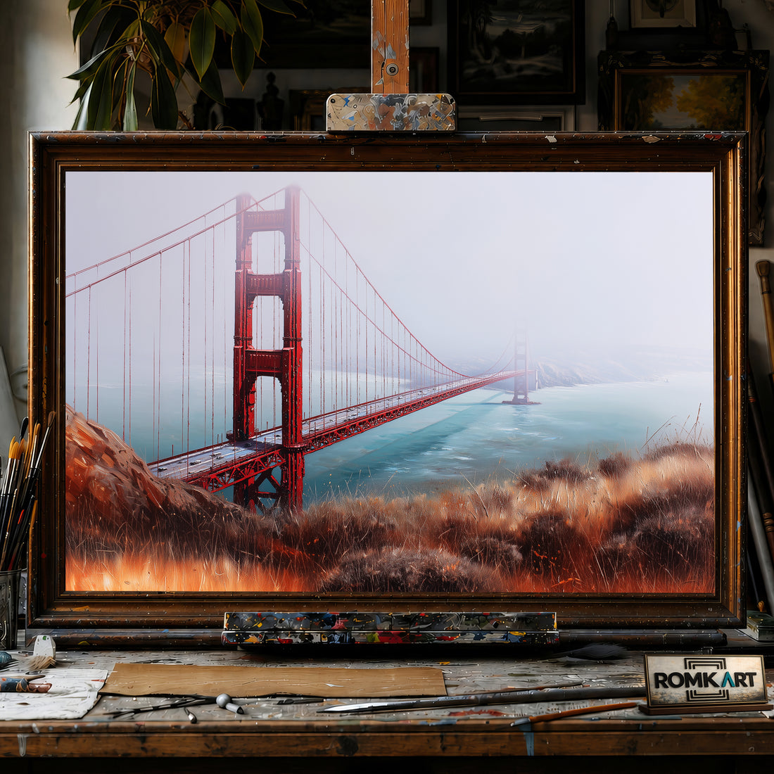 Golden Gate Bridge in San Francisco hand-painted oil painting on canvas