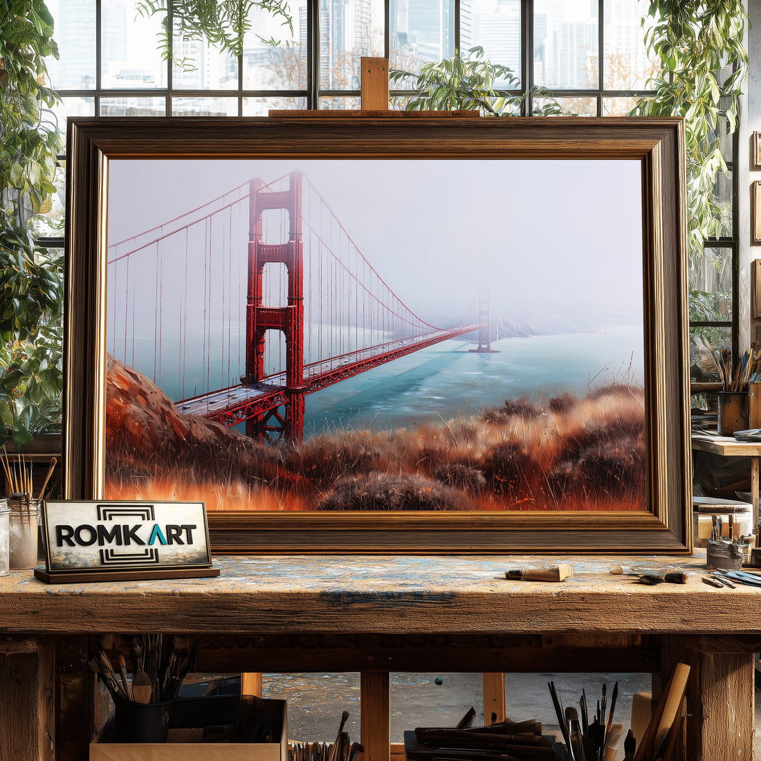 Golden Gate Bridge in San Francisco hand-painted oil painting on canvas
