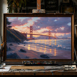 Golden Gate Bridge hand-painted oil painting on canvas