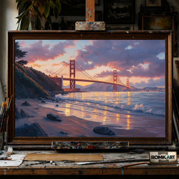 Golden Gate Bridge hand-painted oil painting on canvas