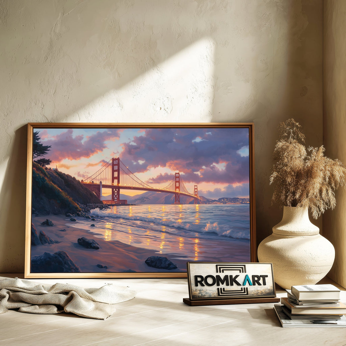 Golden Gate Bridge Architectural Oil Painting - image 6