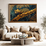 Golden Ocelot in Jungle Forest Landscape Oil Painting - image 5