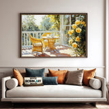 Golden Sun on French Balcony Cafe Scene Oil Painting - image 4