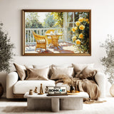 Golden Sun on French Balcony Cafe Scene Oil Painting - image 5